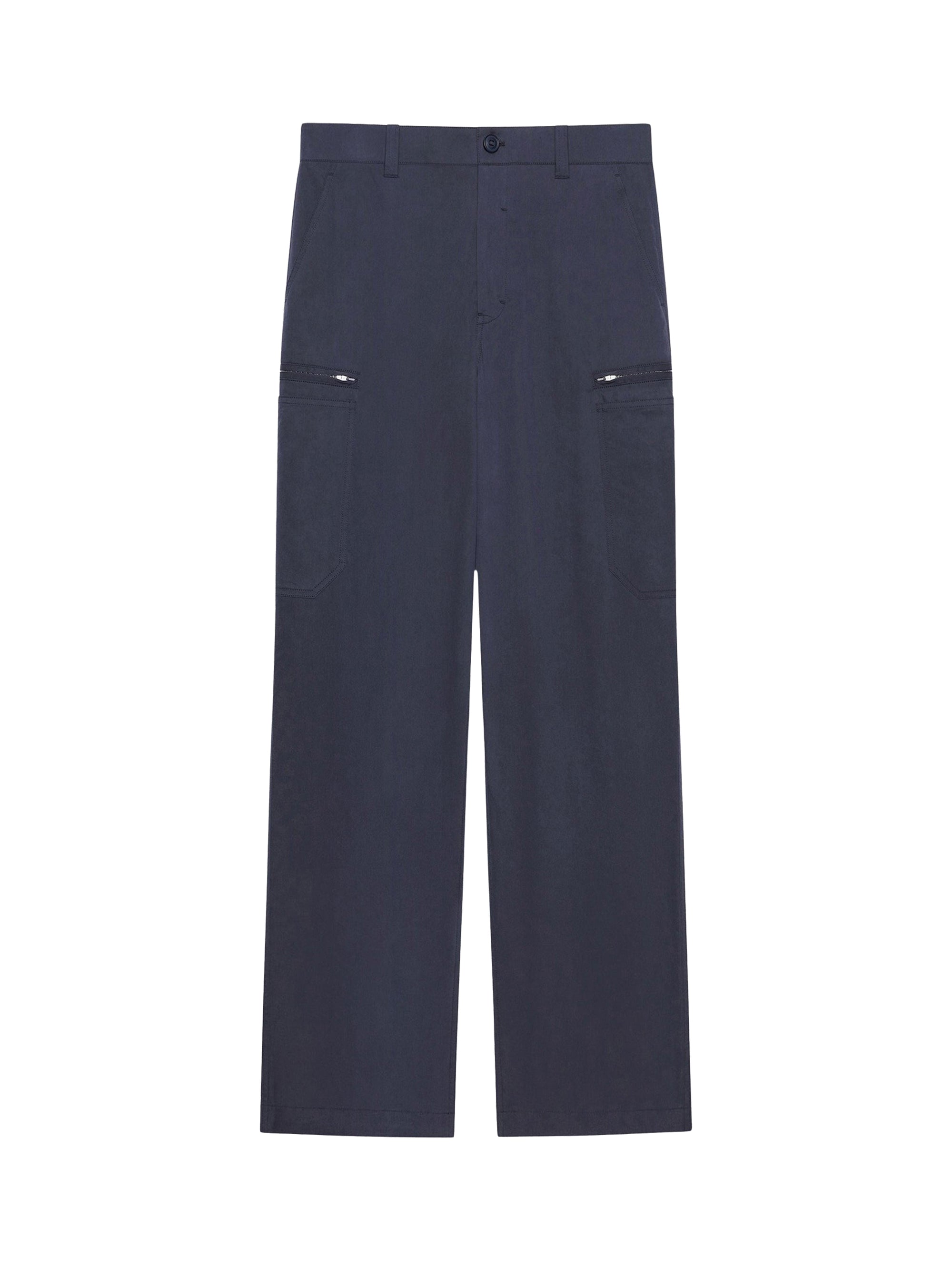 Pantalon cargo en popeline lavée à l'ozone - Medium Blue
