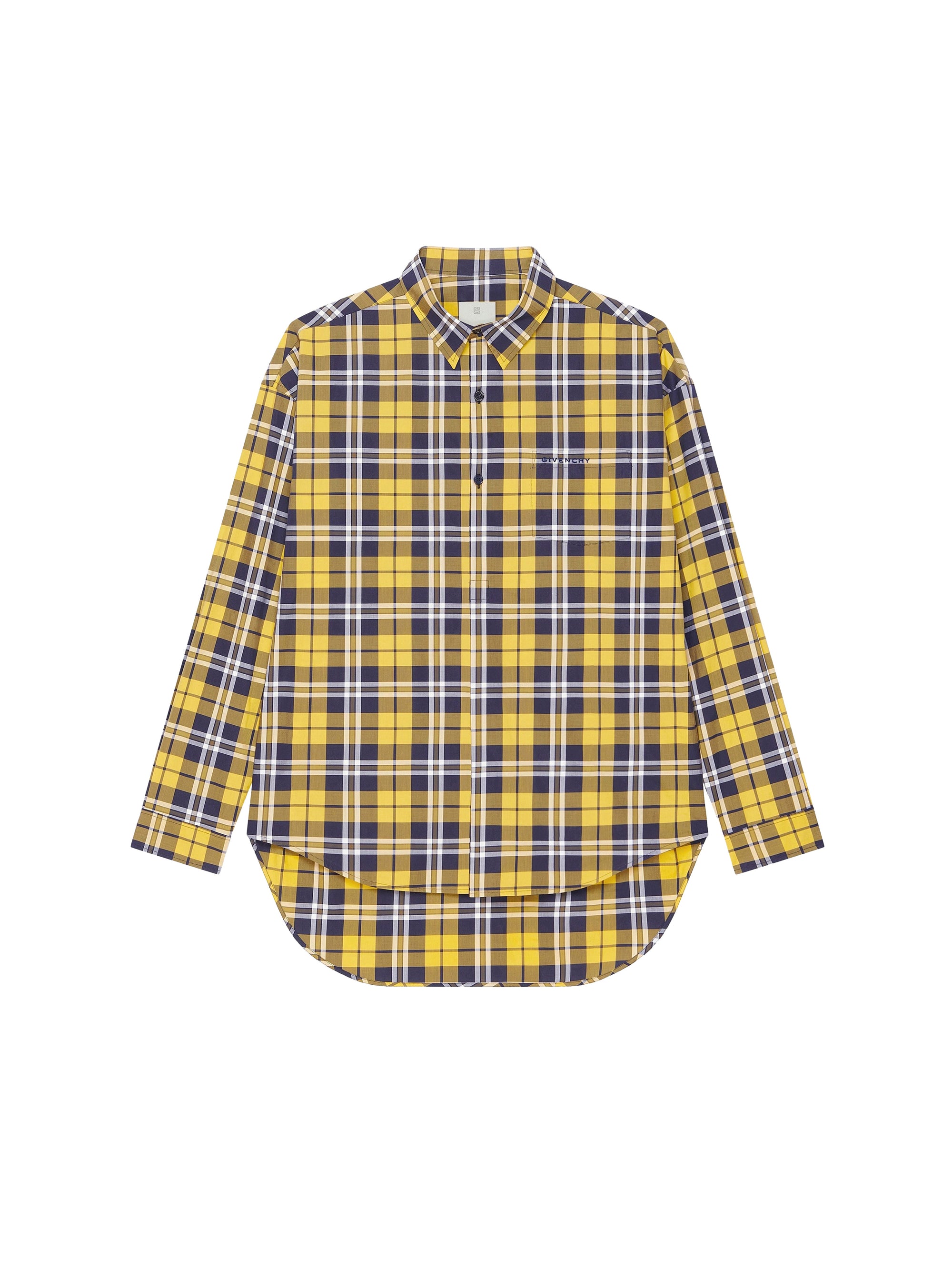 Chemise à carreaux asymétrique oversize - Dark Yellow