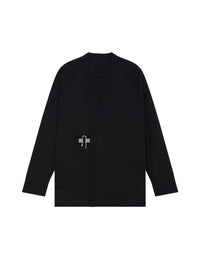 Cardigan U-Lock en laine et soie - Black