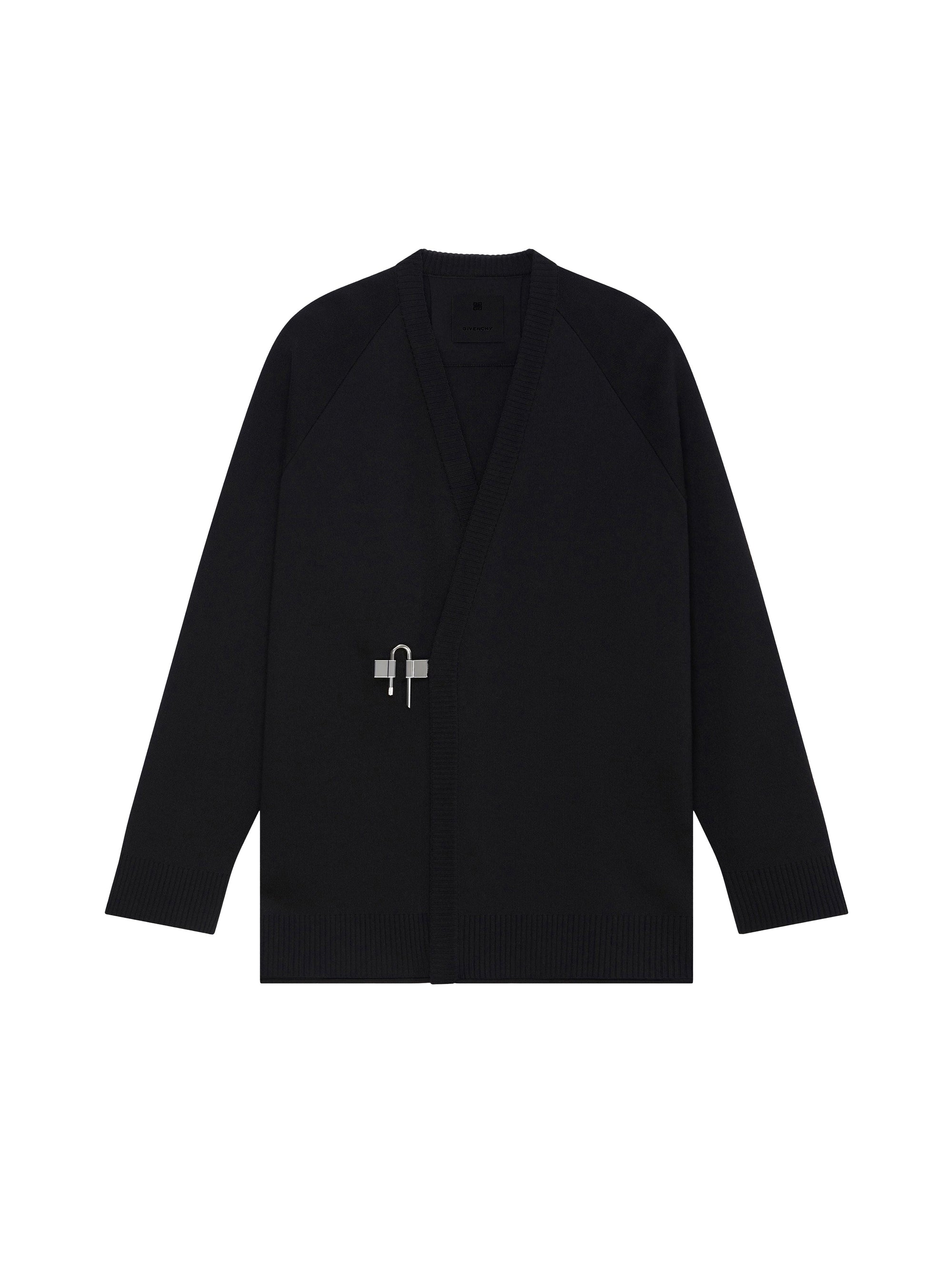 Cardigan U-Lock en laine et soie - Black