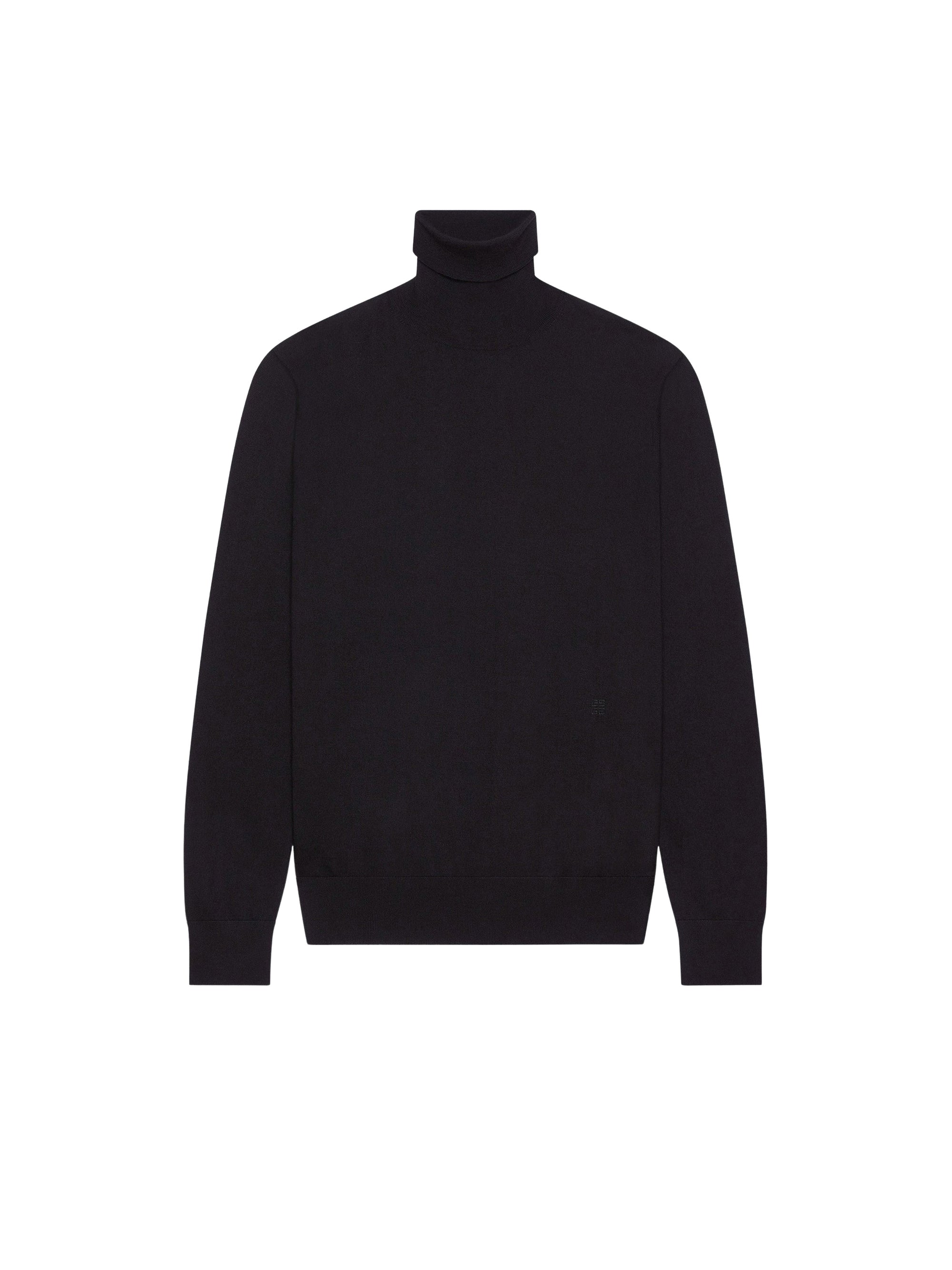 Pull à col roulé en laine et cachemire - Black