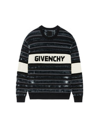 Pull rayé en laine - Black & Grey