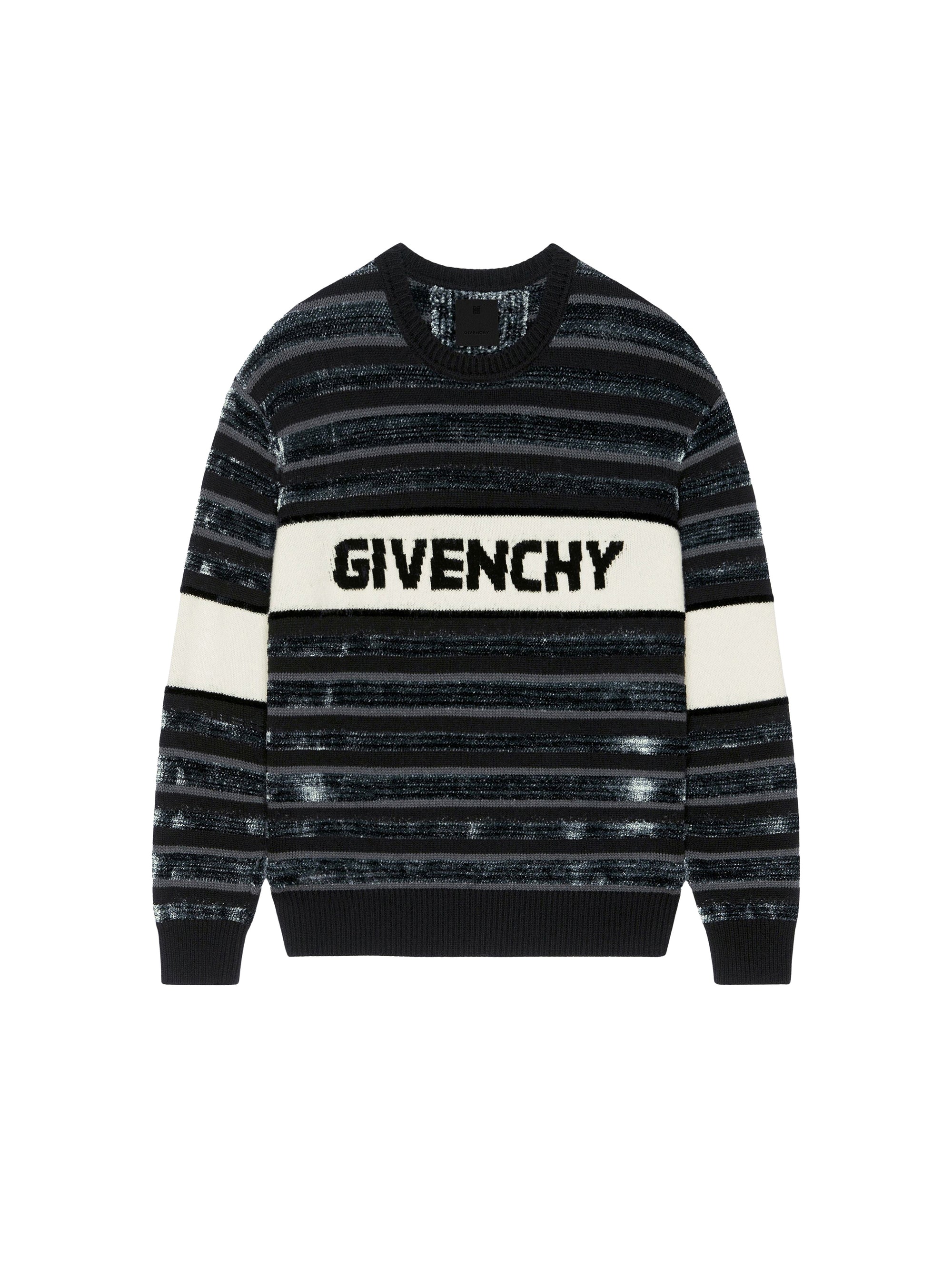 Pull rayé en laine - Black & Grey
