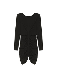 Robe froncée en crêpe - Black