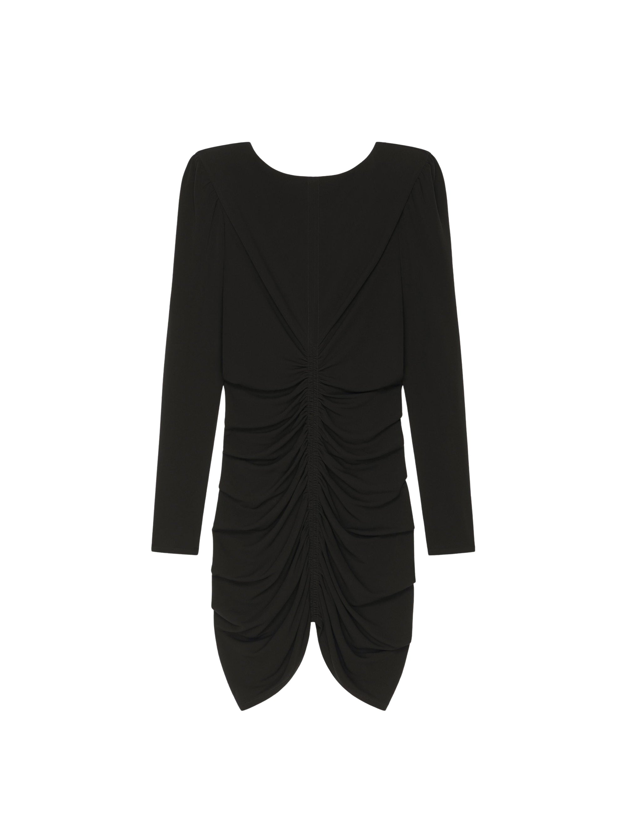 Robe froncée en crêpe - Black