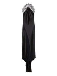 LONG DRESS LACE NECKLINE