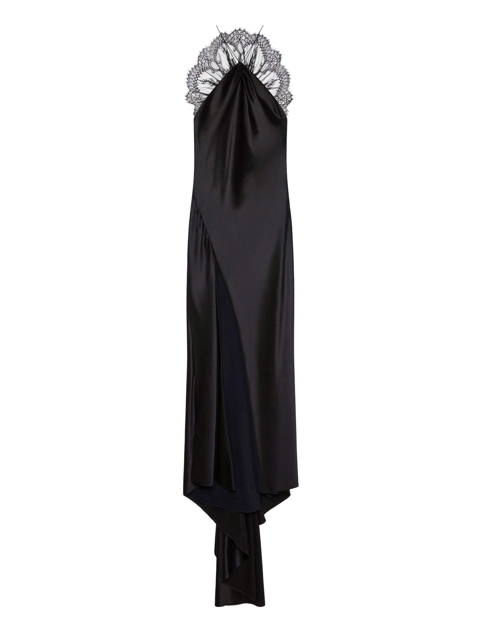 LONG DRESS LACE NECKLINE