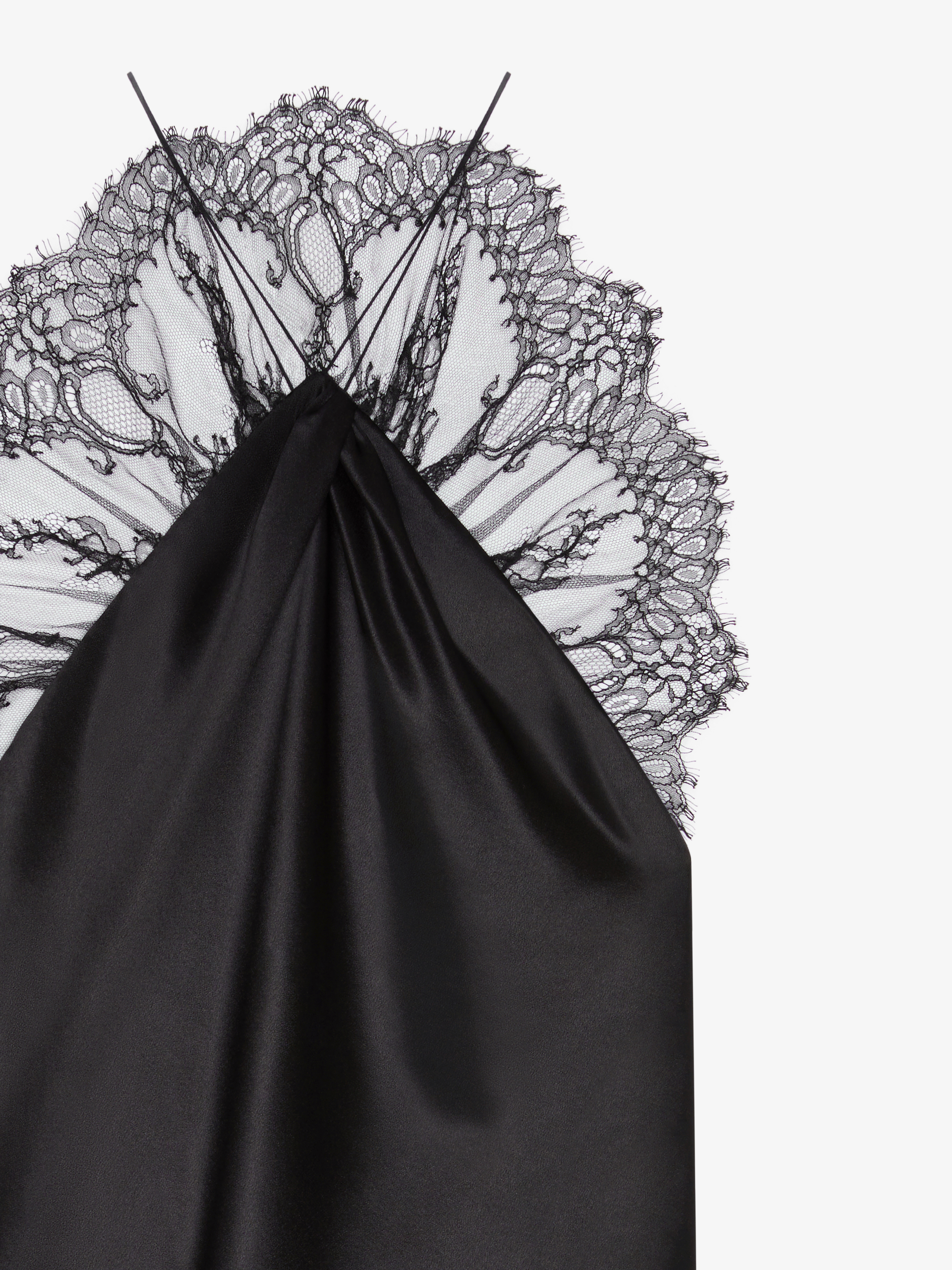 LONG DRESS LACE NECKLINE
