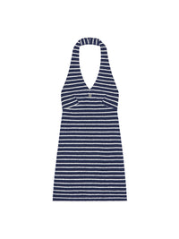 Robe rayée éponge à détail 4G - Navy & Natural