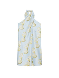 Robe en soie imprimée citron - Blue & Yellow