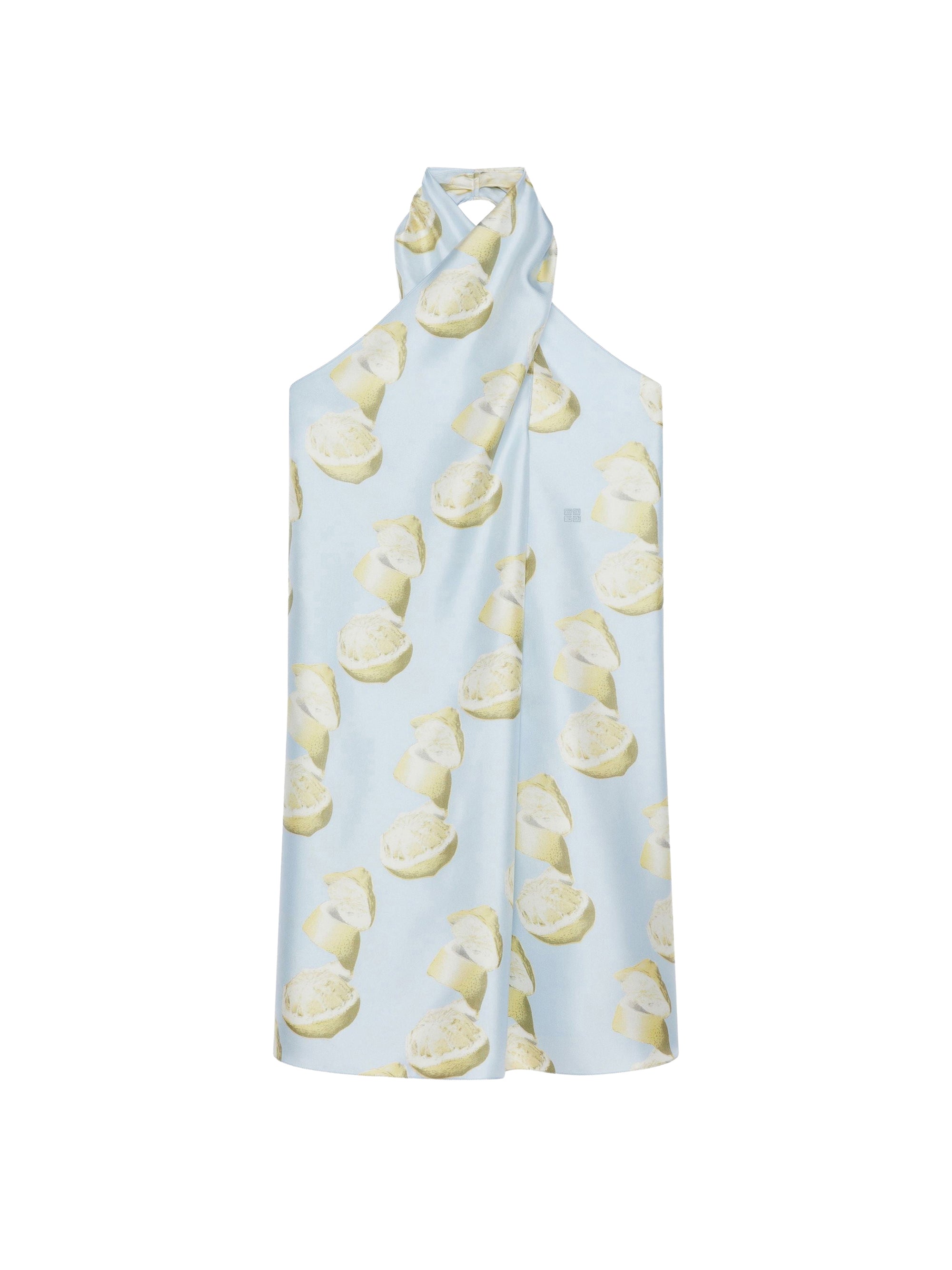 Robe en soie imprimée citron - Blue & Yellow
