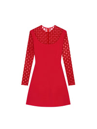 LONG SLEEVE PLUMETIS DRESS