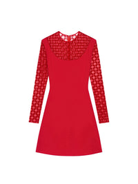 Robe en jersey et tulle monogramme 72 - Red