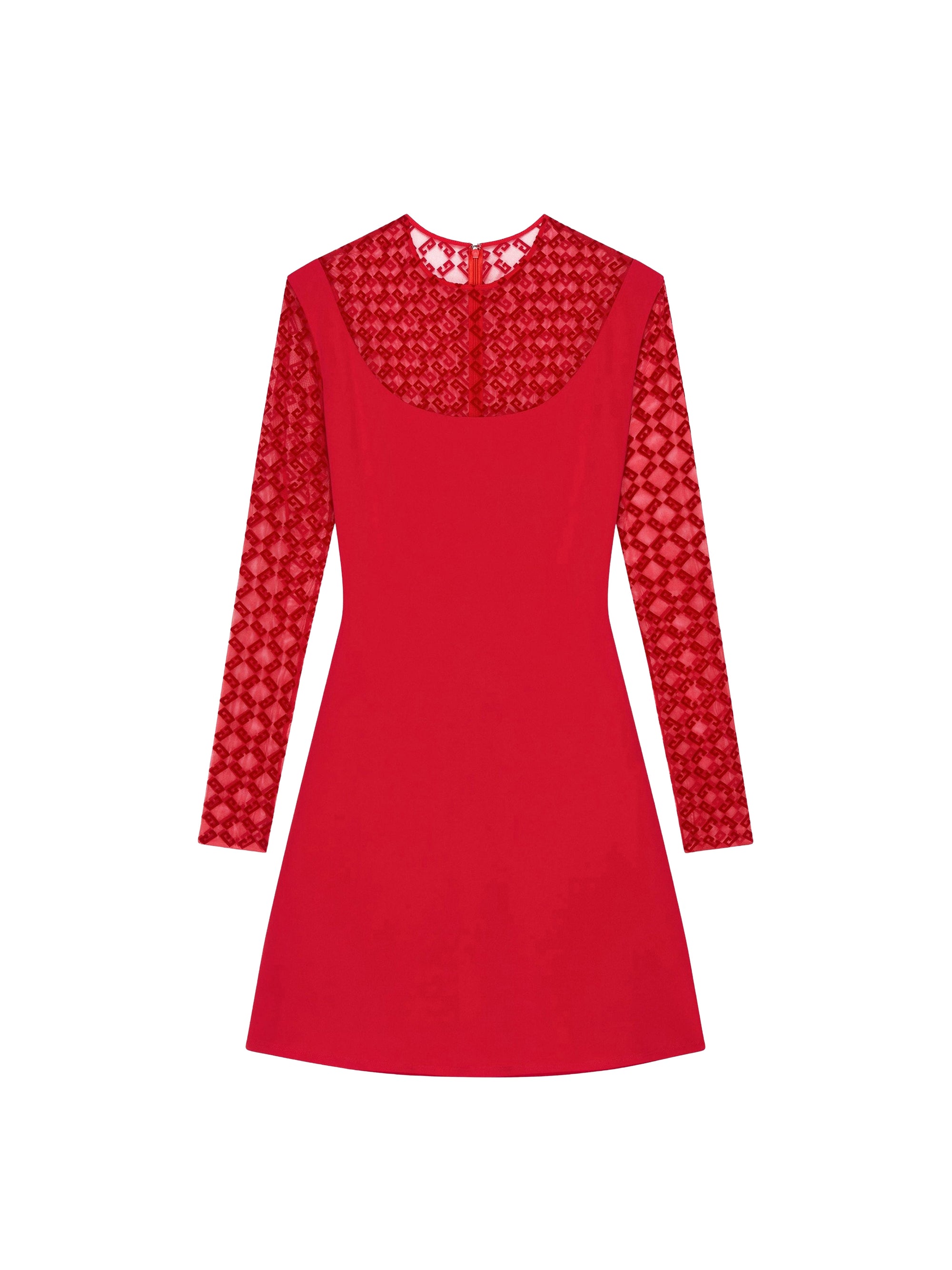 Robe en jersey et tulle monogramme 72 - Red