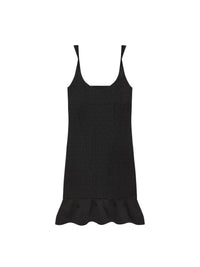Robe en jacquard monogramme 72 à bretelles torsadées - Black