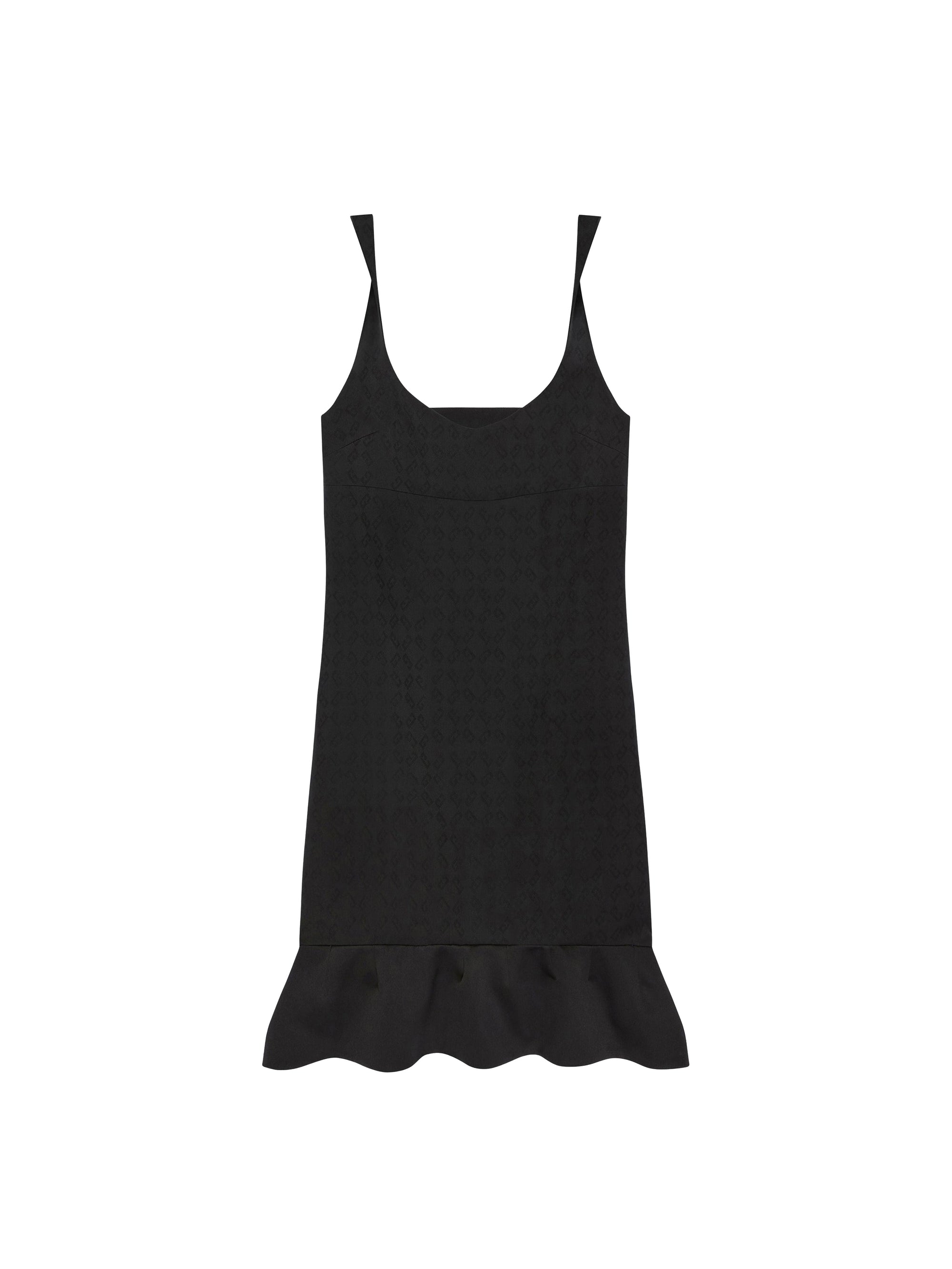 Robe en jacquard monogramme 72 à bretelles torsadées - Black
