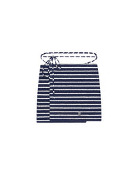Striped terry cloth mini-skirt with 4G detail – Navy & Natural