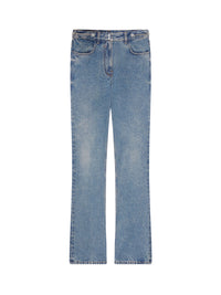 Pantalon boot cut en denim avec détails chaînes - Medium Blue