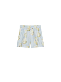 Short court en lin - Blue & Yellow