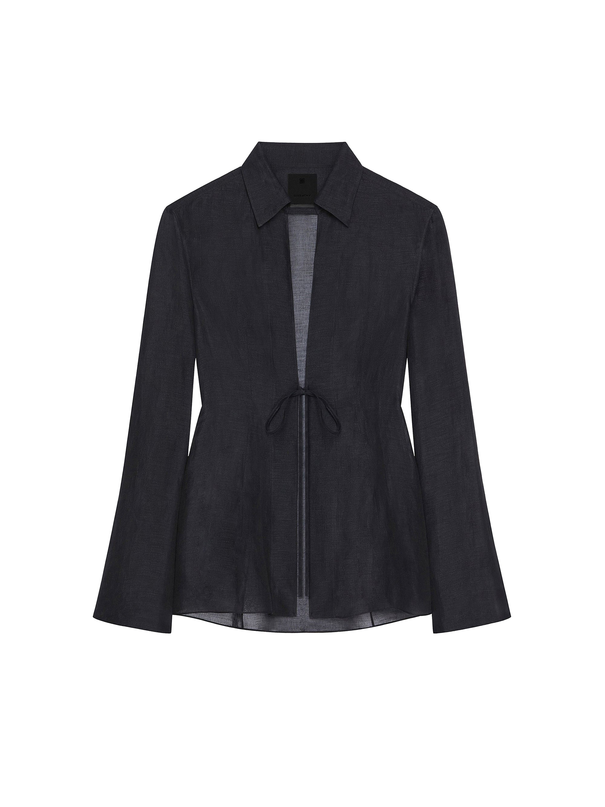 Chemise en soie et lin - Black