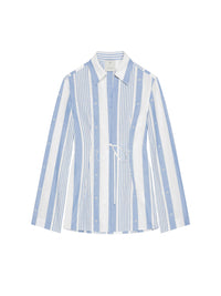 Chemise et lin à rayures 4G - Blue & Off White