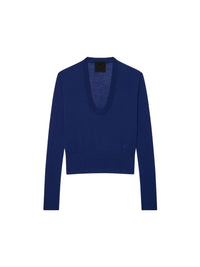 Slim-fit cashmere and silk jumper - Sapphire Blue