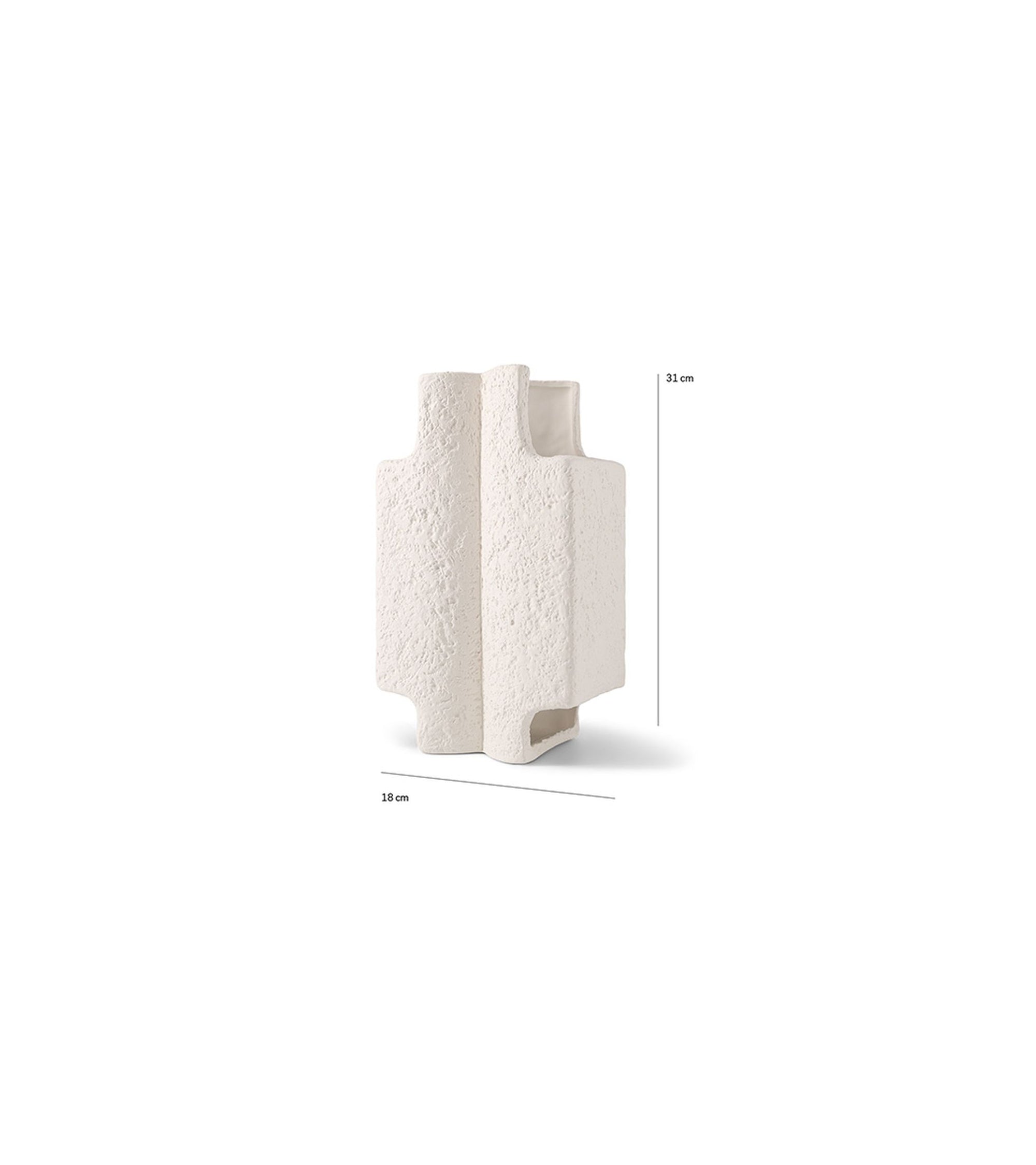 Lampe à poser Mano en terre cuite - Blanc