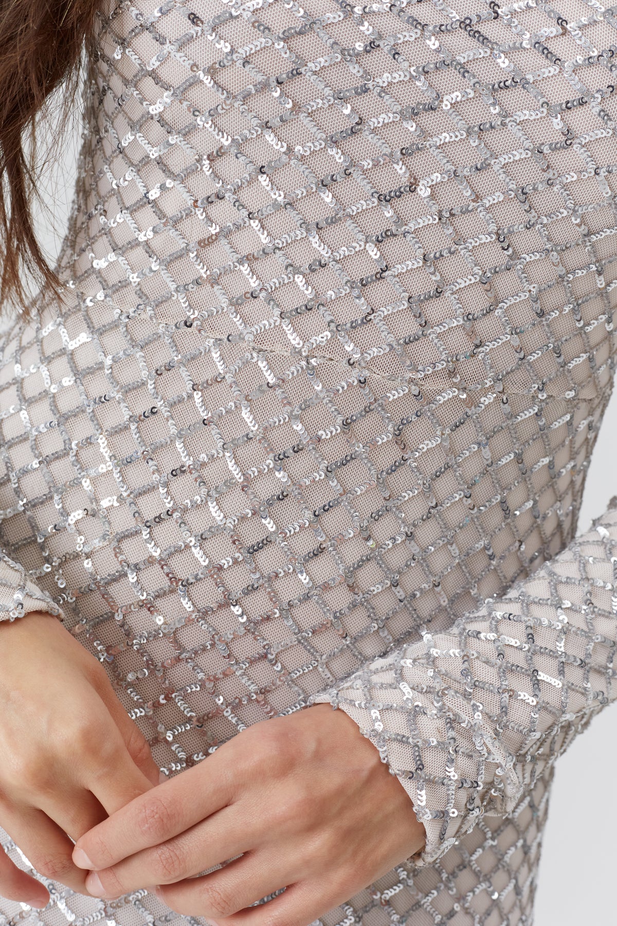 Robe Luna ornée de sequins - Champagne