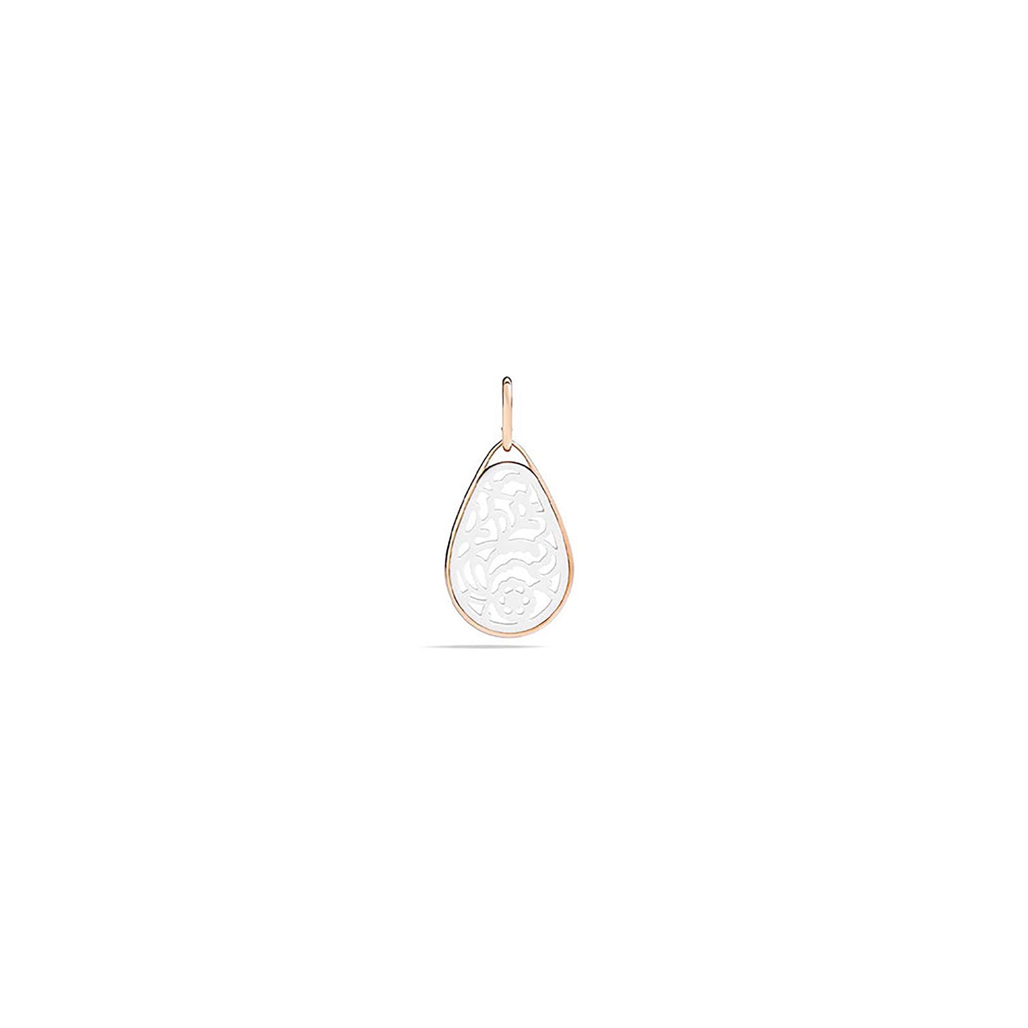 Pendentif Victoria en Or rose 18K & Agate blanche
