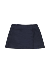 Wool button skirt - Blue Navy