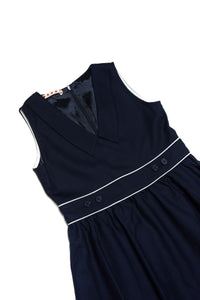 Robe évasée en laine - Blue Navy
