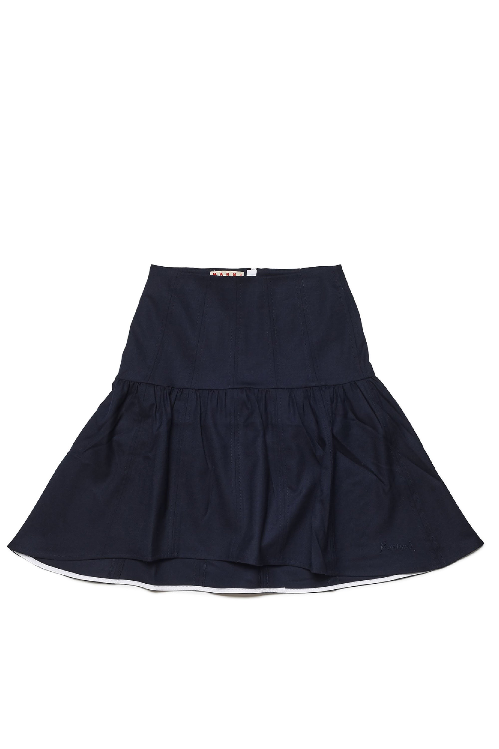 Flared skirt in wool - Blue Navy