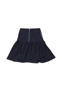 Flared skirt in wool - Blue Navy