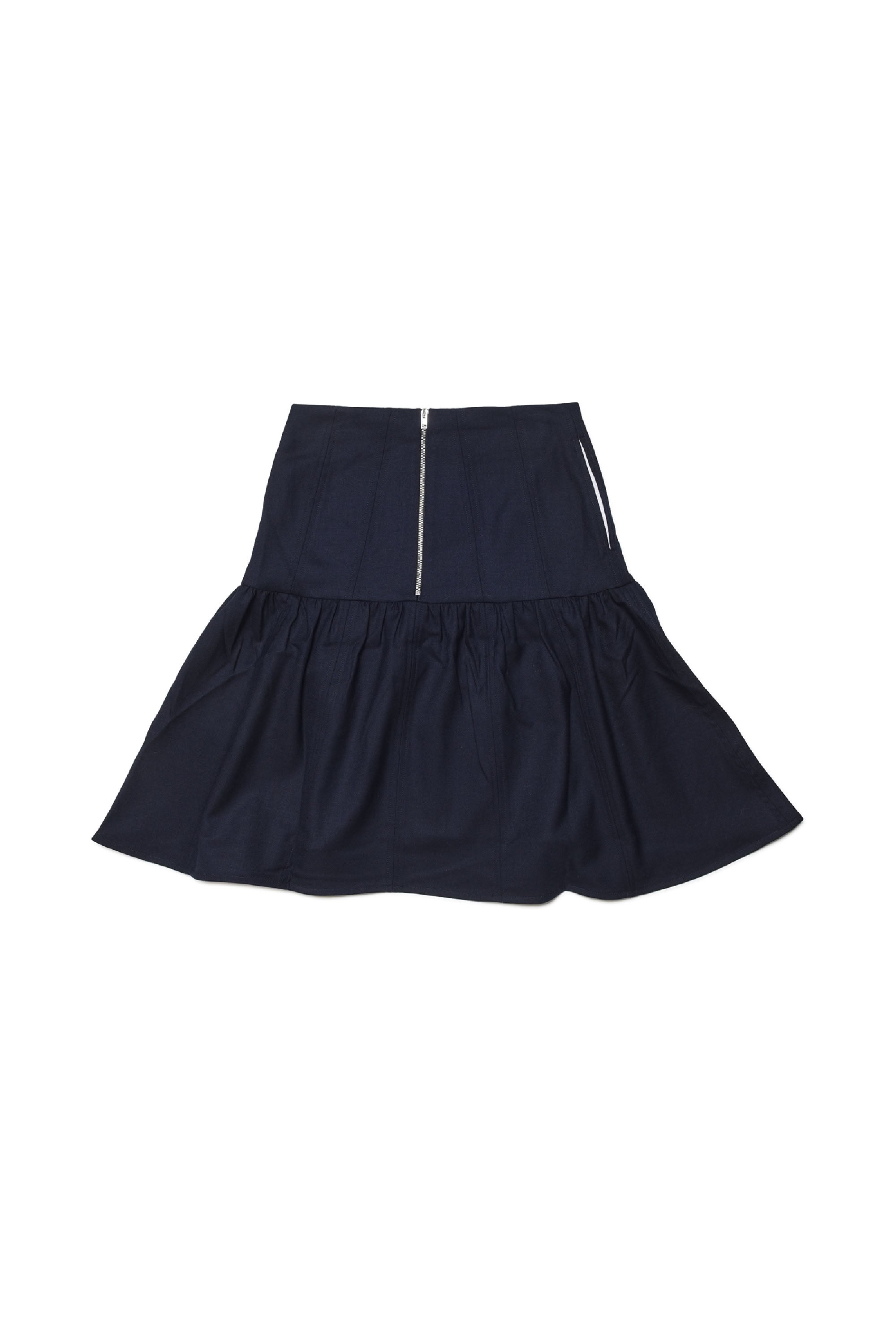 Flared skirt in wool - Blue Navy