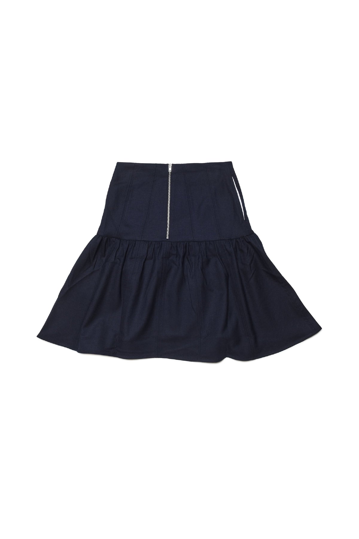 Jupe évasée en laine - Blue Navy
