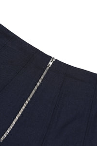 Flared skirt in wool - Blue Navy