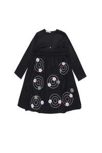 Dress with embroidery - Black