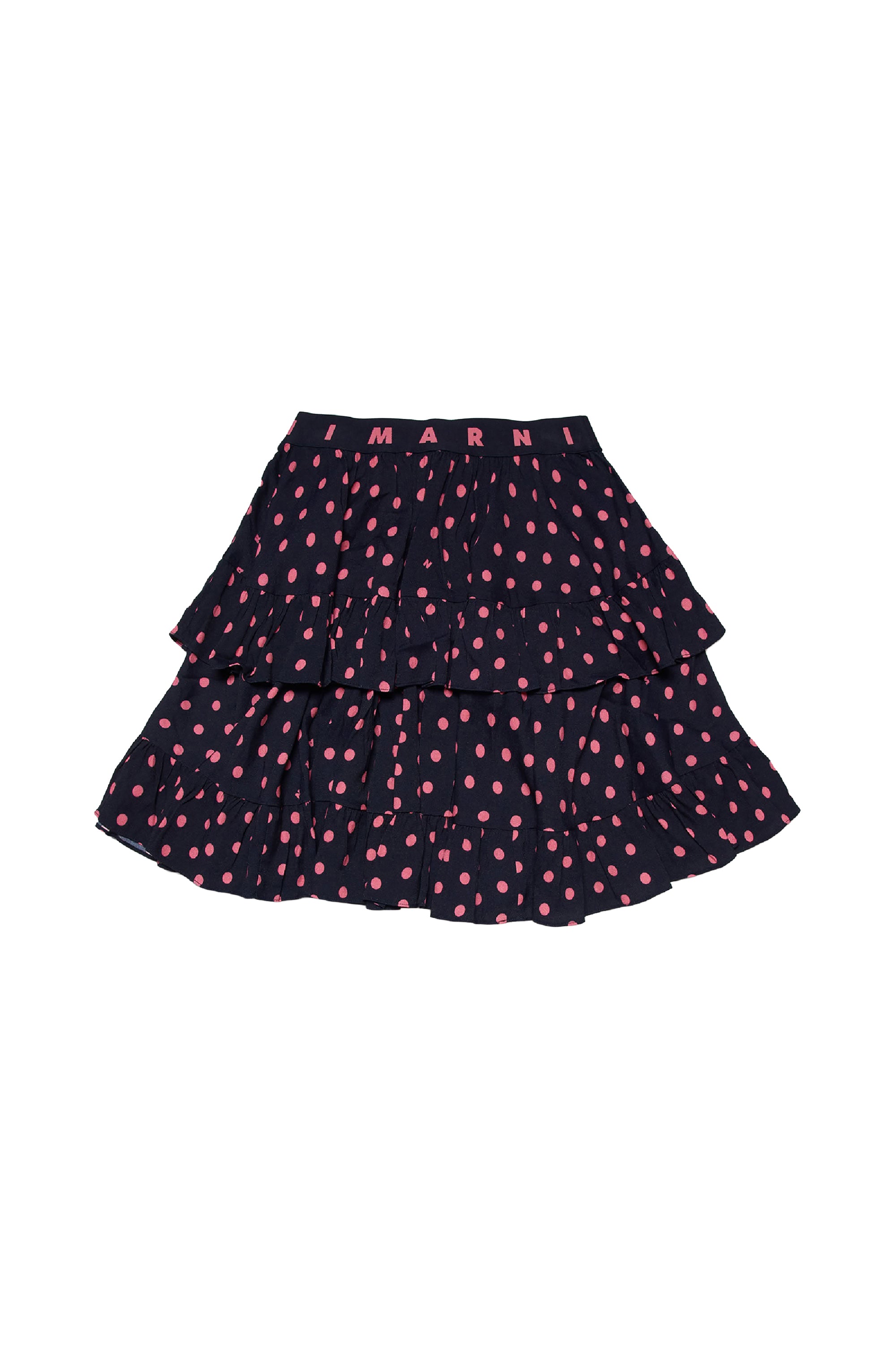 Skirt with ruffles and pattern - Blue Navy