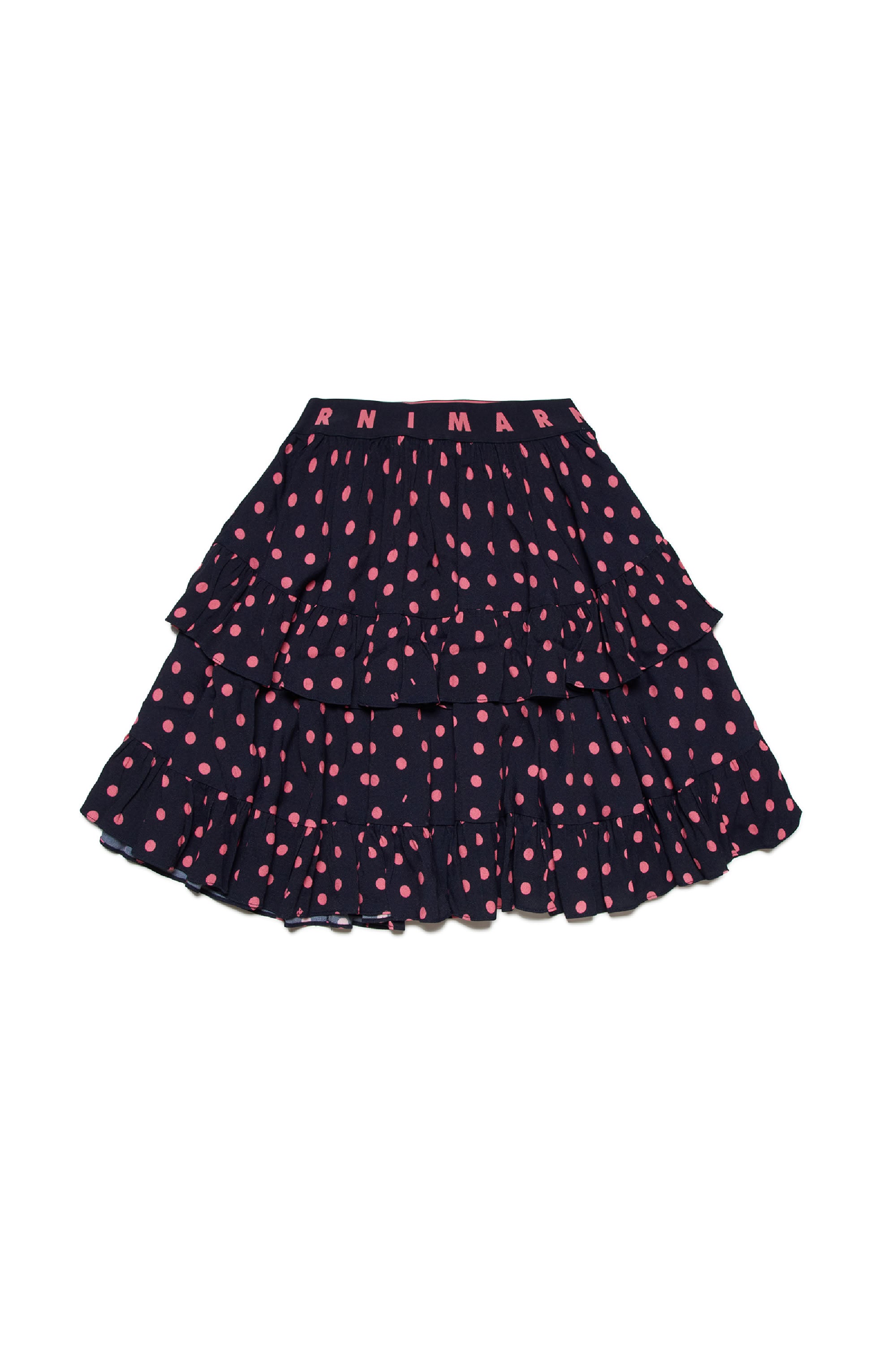 Skirt with ruffles and pattern - Blue Navy