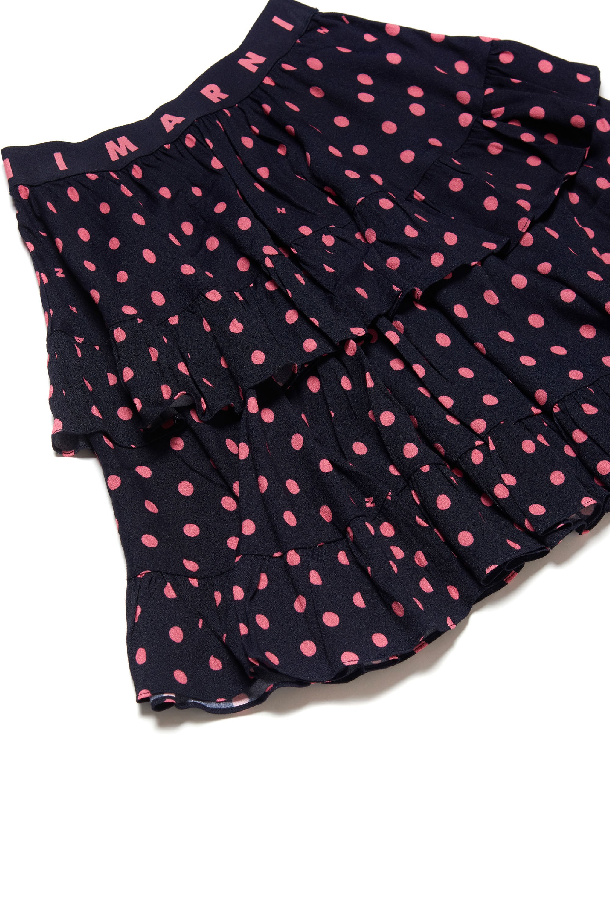 Skirt with ruffles and pattern - Blue Navy