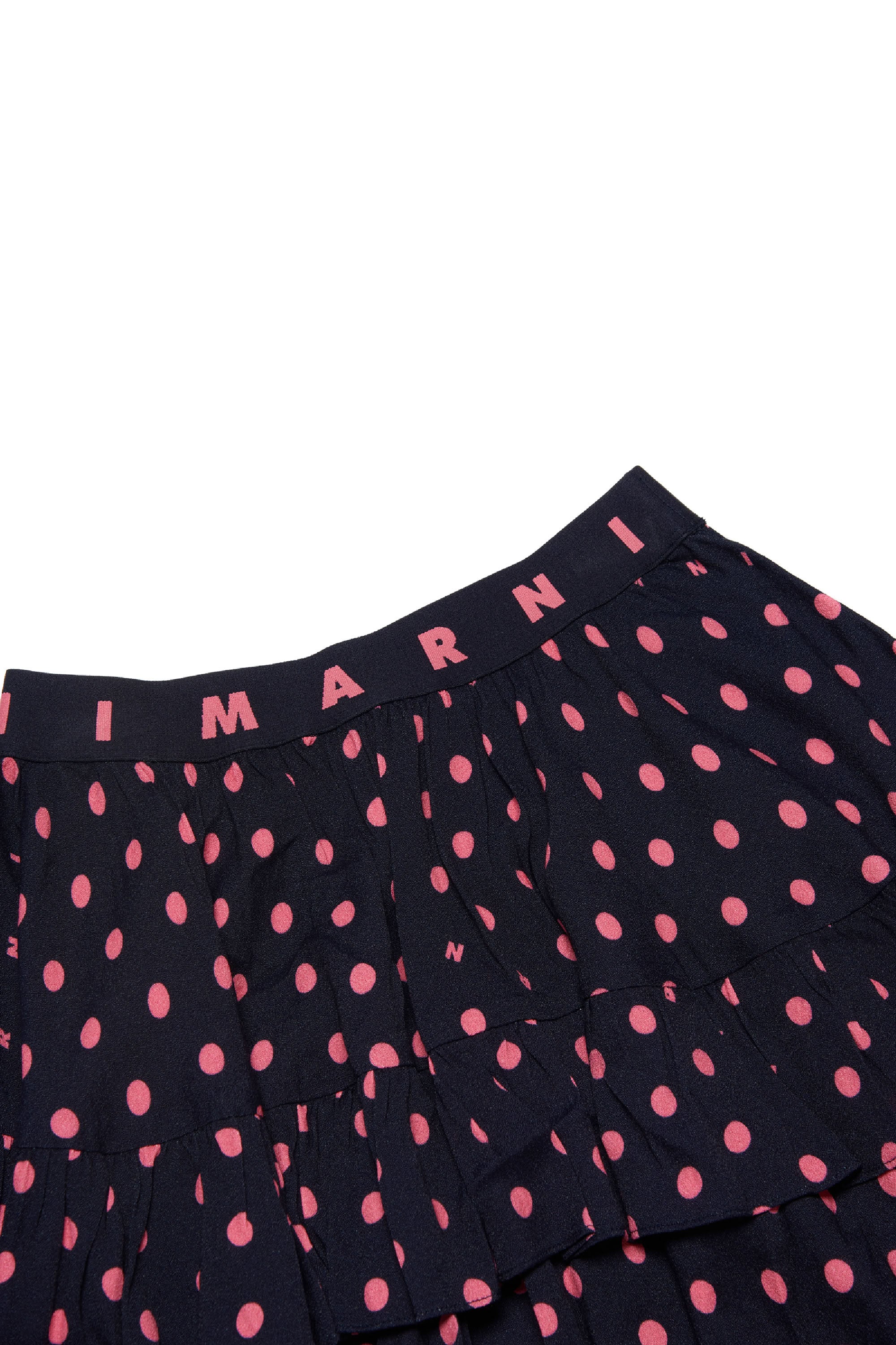 Skirt with ruffles and pattern - Blue Navy