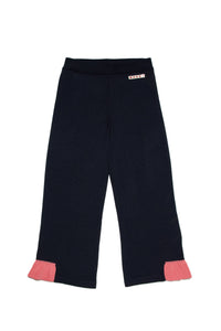 Pantalon évasé en laine - Blue Navy