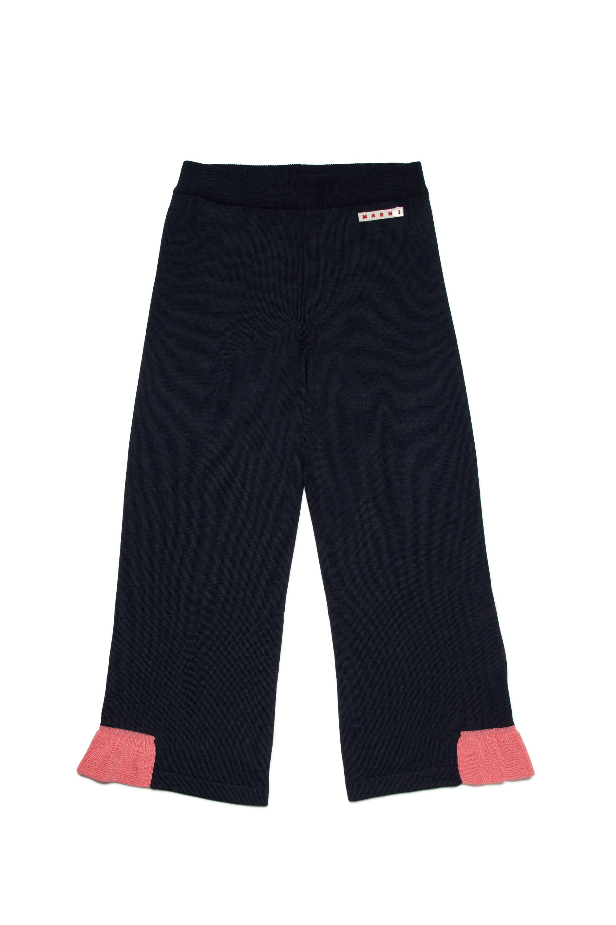 Pantalon évasé en laine - Blue Navy