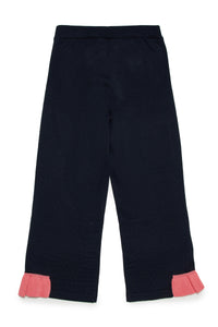 Pantalon évasé en laine - Blue Navy
