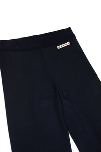 Pantalon évasé en laine - Blue Navy