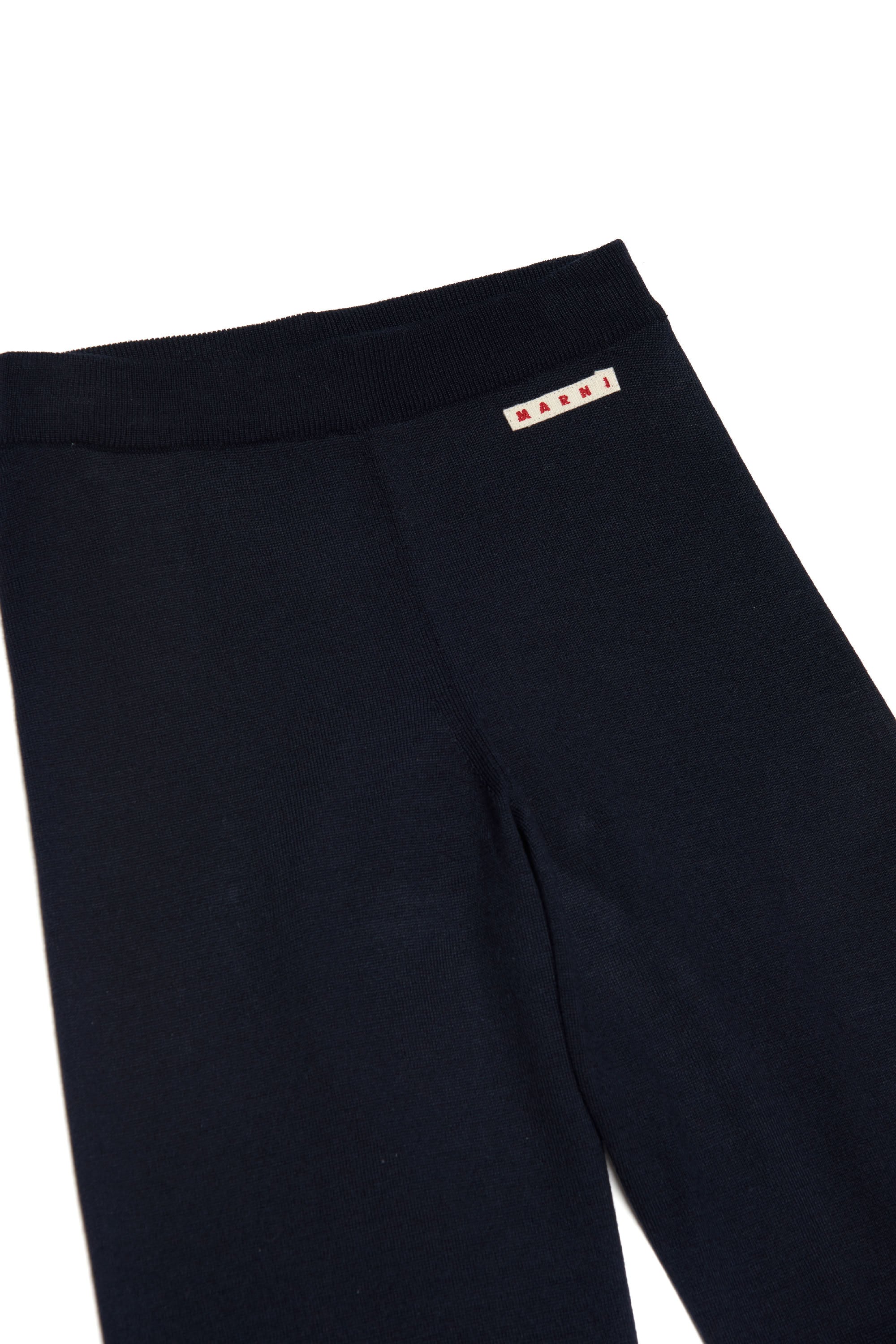 Pantalon évasé en laine - Blue Navy