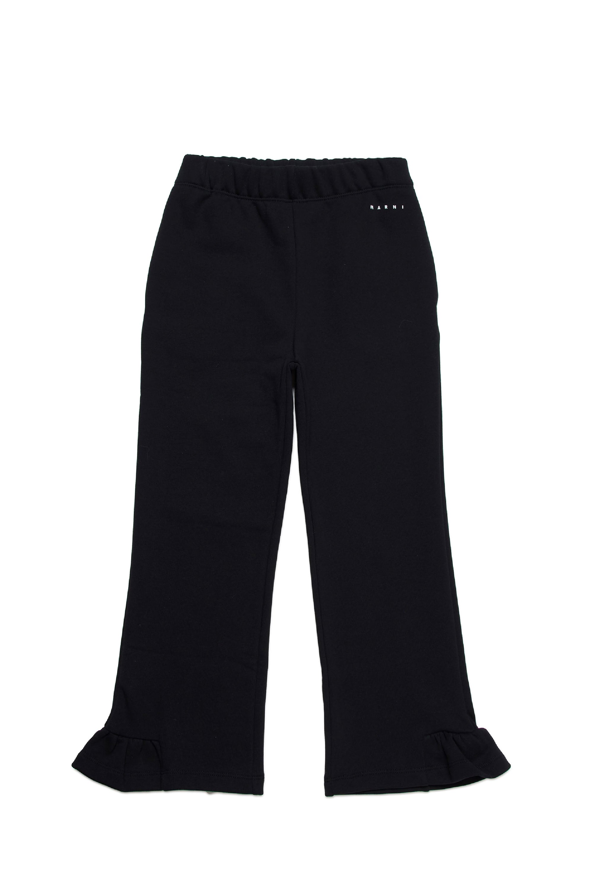 Flared trousers with ruffles - Black