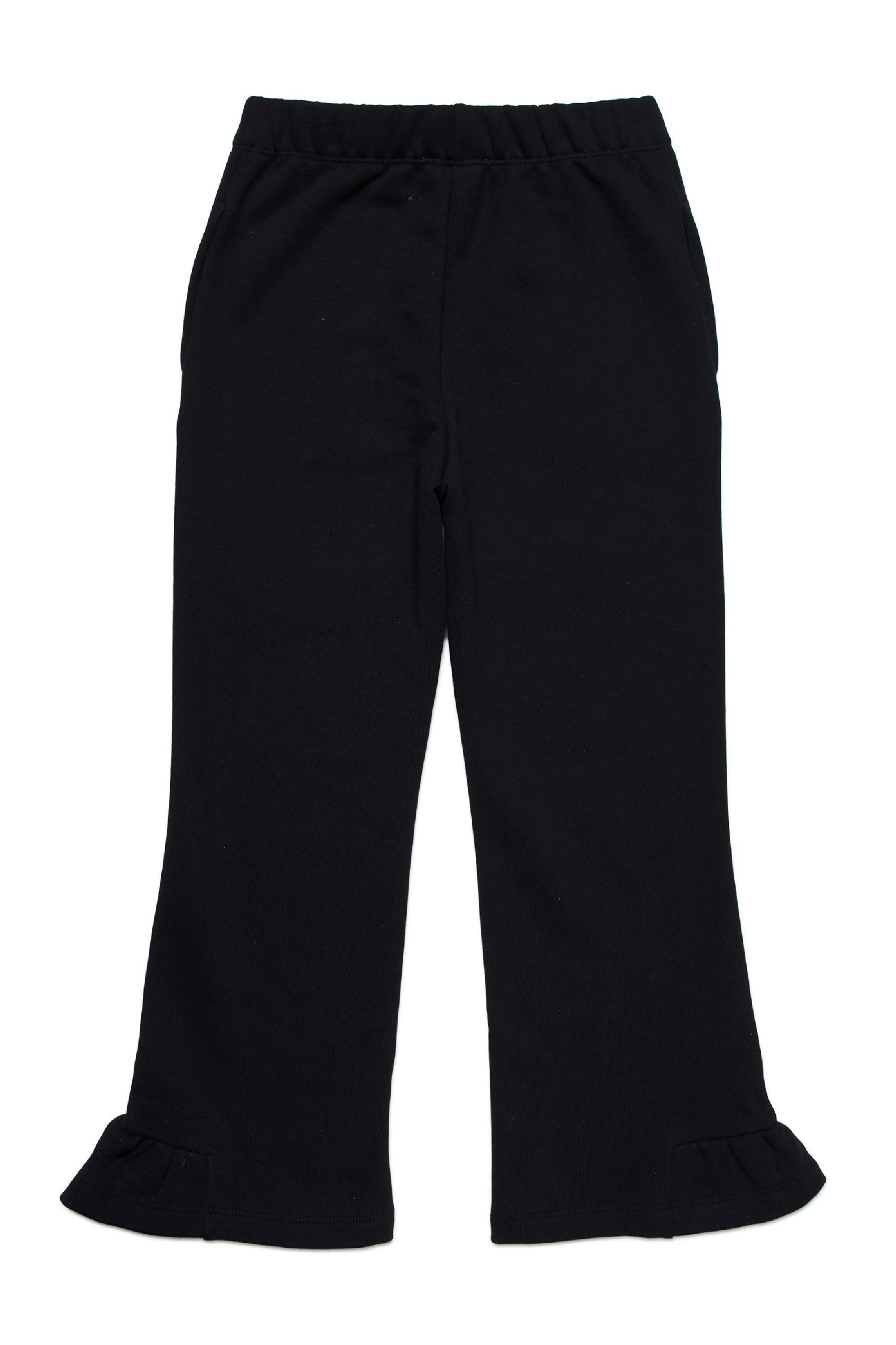 Flared trousers with ruffles - Black