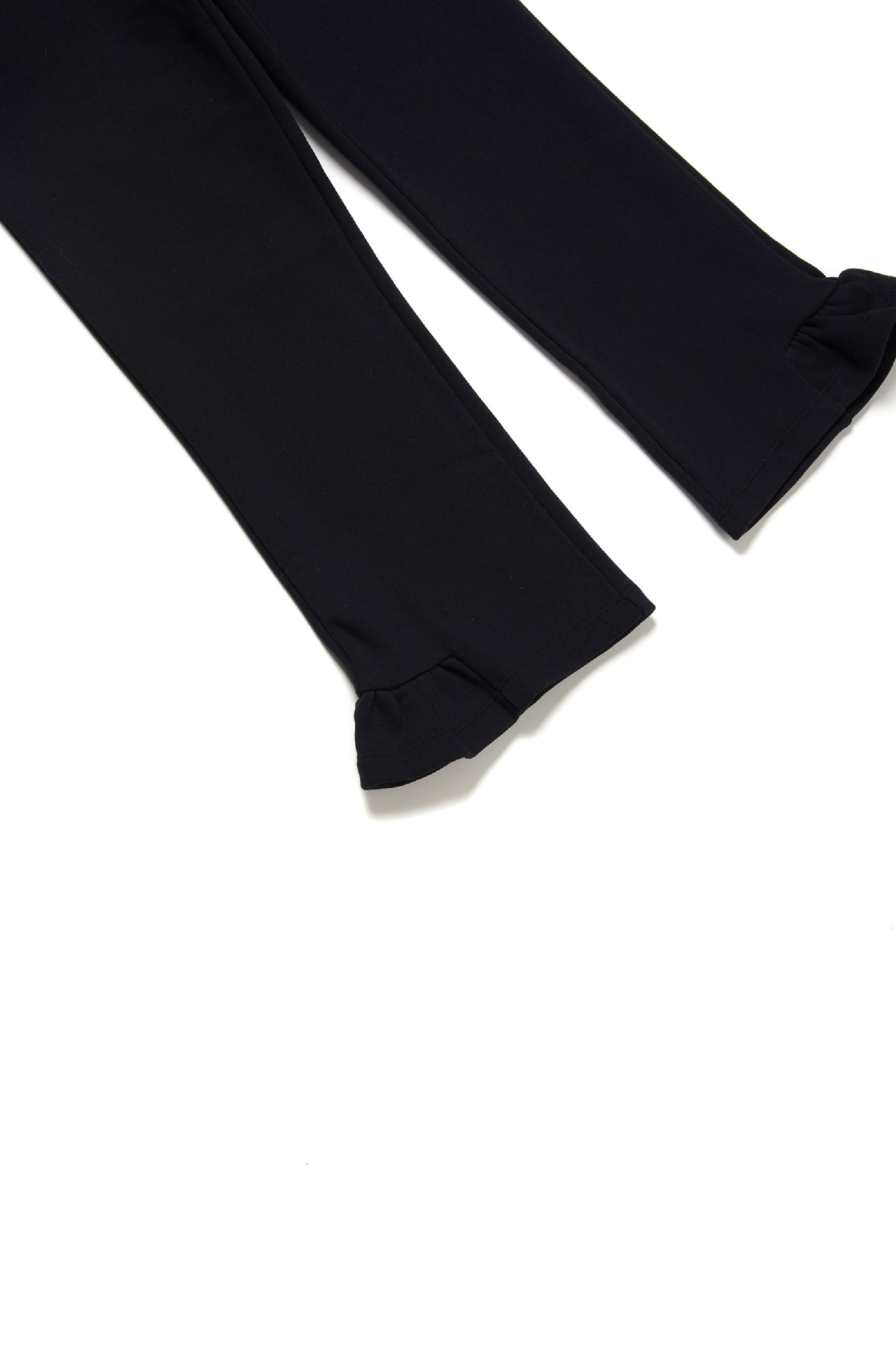 Flared trousers with ruffles - Black