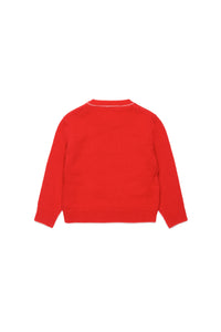 Pull à broderie en laine et cahemire - Bright Red